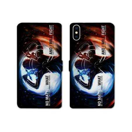 RV Housse cuir portefeuille Iphone XR Manga SAO sword Art Online Fight