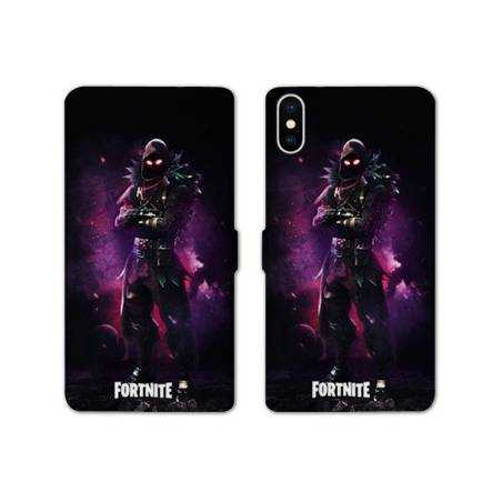 RV Housse cuir portefeuille Iphone XR Fortnite Raven