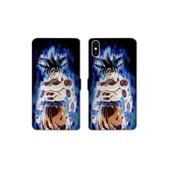 RV Housse cuir portefeuille Iphone X / XS Manga Dragon Ball Sangoku Noir