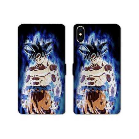 RV Housse cuir portefeuille Iphone X / XS Manga Dragon Ball Sangoku Noir