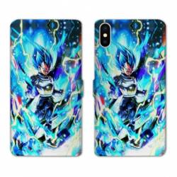 RV Housse cuir portefeuille Iphone X / XS Manga Dragon Ball Vegeta Bleu