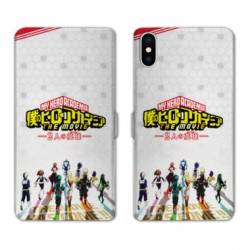 RV Housse cuir portefeuille Iphone X / XS Manga My hero acadamia blanc