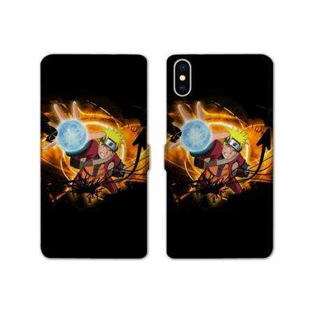 RV Housse cuir portefeuille Iphone X / XS Manga Naruto noir