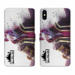 RV Housse cuir portefeuille Iphone X / XS Fortnite Blanc