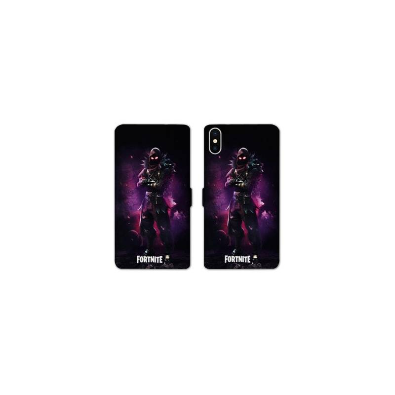 RV Housse cuir portefeuille Iphone X / XS Fortnite Raven