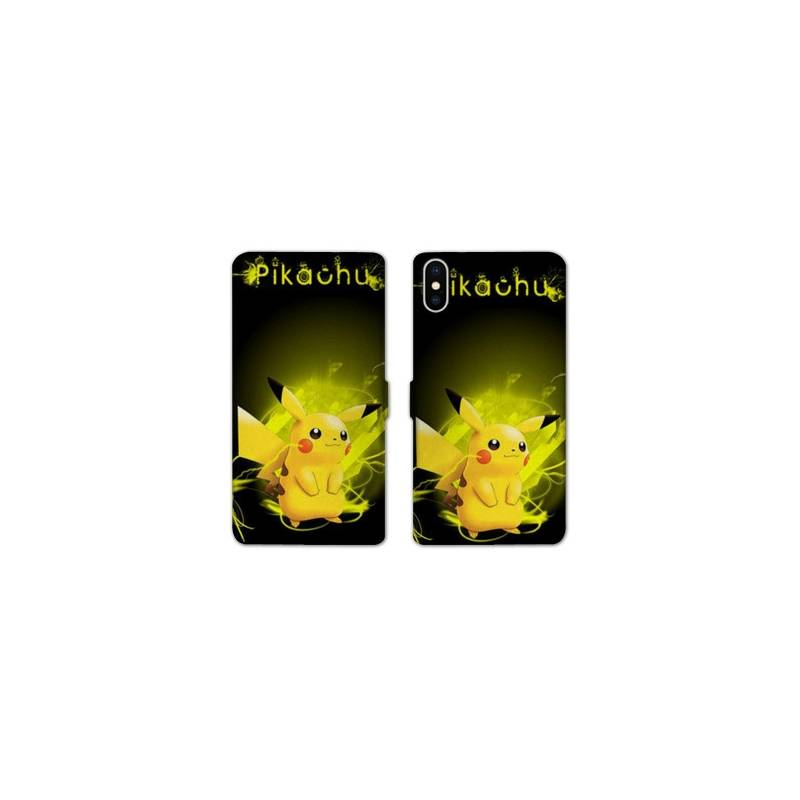 RV Housse cuir portefeuille Iphone X / XS Pokemon Pikachu eclair