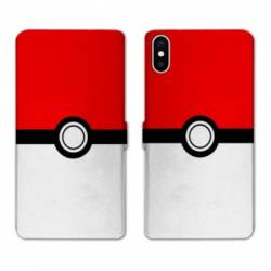 RV Housse cuir portefeuille Iphone X / XS Pokemon Pokeball
