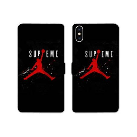 RV Housse cuir portefeuille Iphone X / XS Jordan Supreme Noir