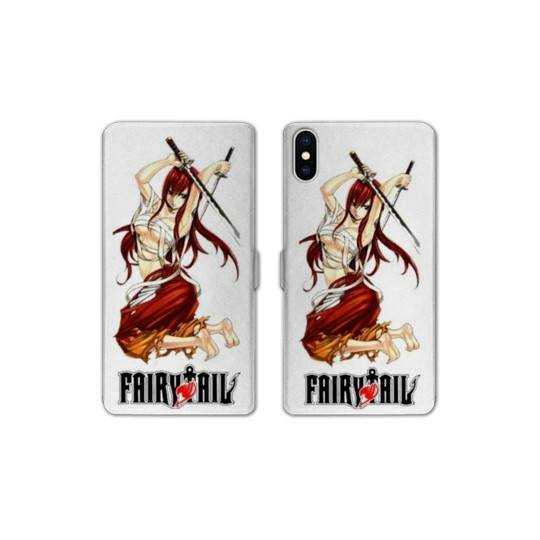 RV Housse cuir portefeuille Iphone XS Max Manga Fairy Tail Erza