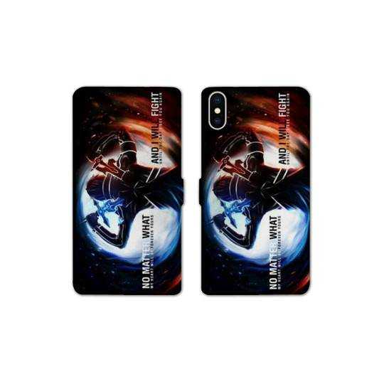 RV Housse cuir portefeuille Iphone XS Max Manga SAO sword Art Online Fight