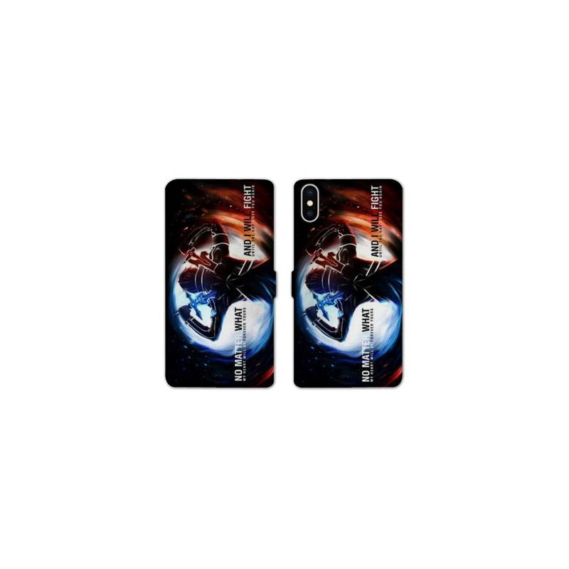 RV Housse cuir portefeuille Iphone XS Max Manga SAO sword Art Online Fight