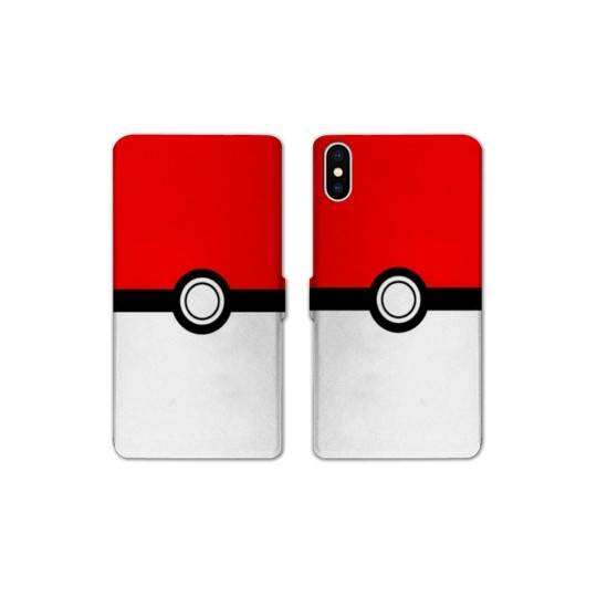 RV Housse cuir portefeuille Iphone XS Max Pokemon Pokeball