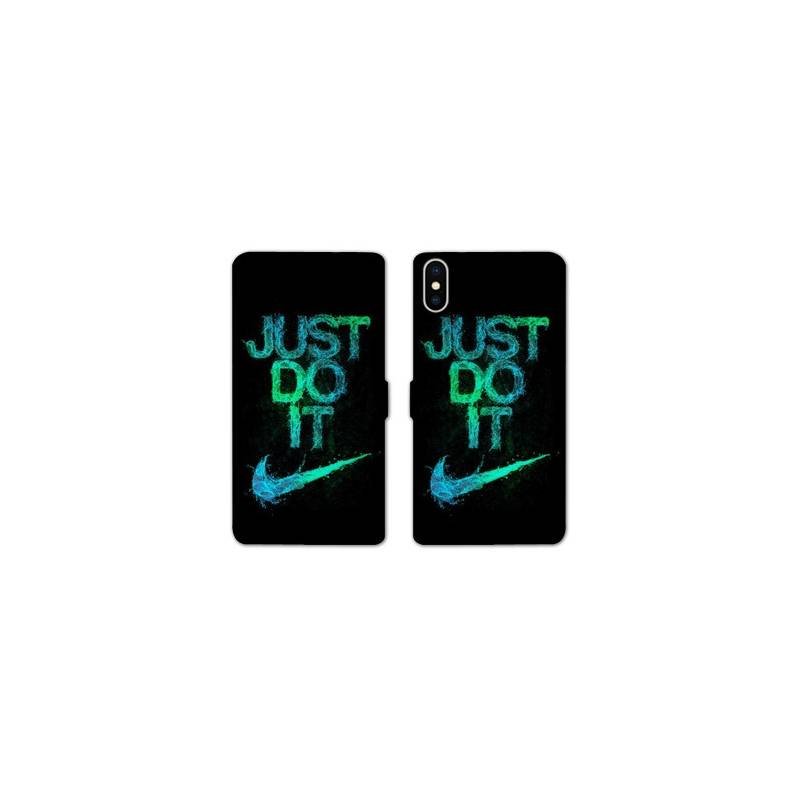 RV Housse cuir portefeuille Iphone XS Max Nike Just do it