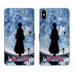 RV Housse cuir portefeuille Samsung Galaxy A10 Manga Bleach lune