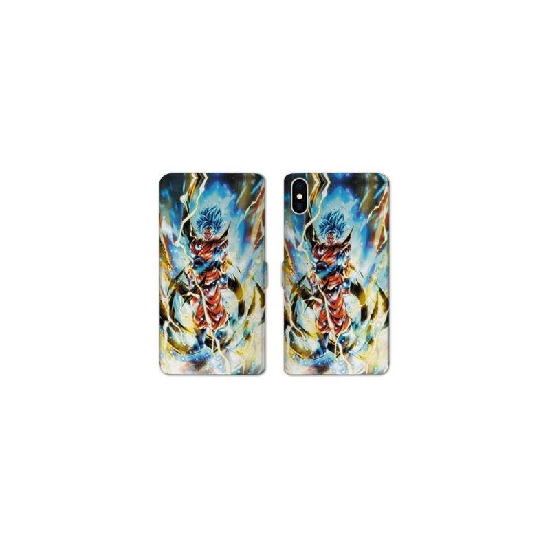 RV Housse cuir portefeuille Samsung Galaxy A10 Manga Dragon Ball Sangoku Blanc