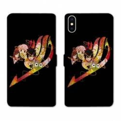 RV Housse cuir portefeuille Samsung Galaxy A10 Manga Fairy Tail Logo Noir