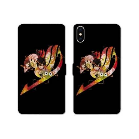 RV Housse cuir portefeuille Samsung Galaxy A10 Manga Fairy Tail Logo Noir