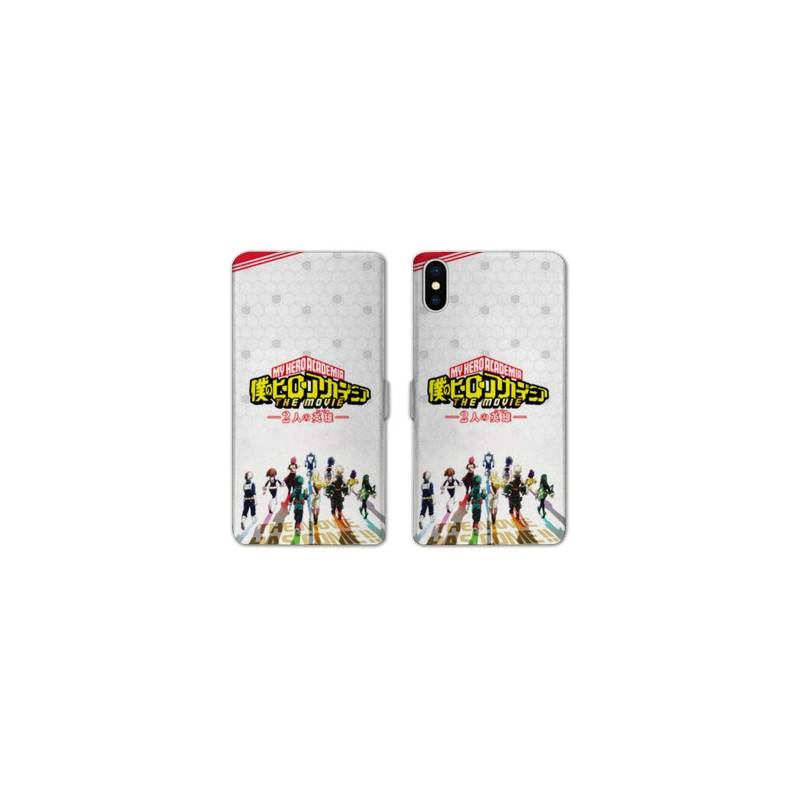 RV Housse cuir portefeuille Samsung Galaxy A10 Manga My hero academia blanc