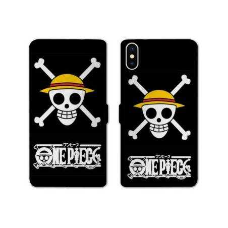 RV Housse cuir portefeuille Samsung Galaxy A10 Manga One Piece tete de mort