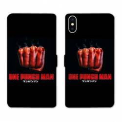 RV Housse cuir portefeuille Samsung Galaxy A10 Manga One Punch Man poing