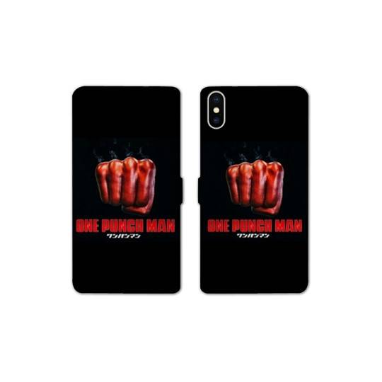 RV Housse cuir portefeuille Samsung Galaxy A10 Manga One Punch Man poing