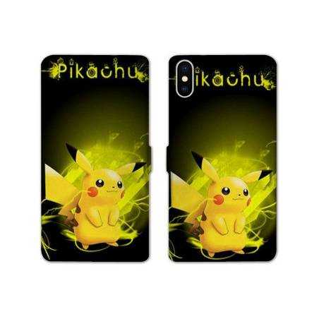 RV Housse cuir portefeuille Samsung Galaxy A10 Pokemon Pikachu eclair