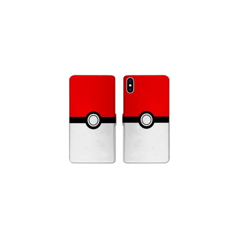 RV Housse cuir portefeuille Samsung Galaxy A10 Pokemon Pokeball