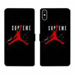 RV Housse cuir portefeuille Samsung Galaxy A10 Jordan Supreme Noir