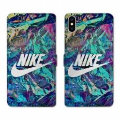 RV Housse cuir portefeuille Samsung Galaxy A10 Nike Turquoise