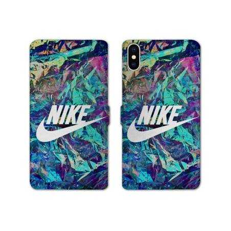 RV Housse cuir portefeuille Samsung Galaxy A10 Nike Turquoise