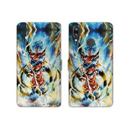 RV Housse cuir portefeuille Samsung Galaxy A20e Manga Dragon Ball Sangoku Blanc