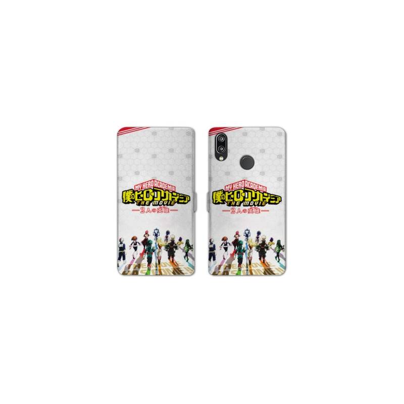 RV Housse cuir portefeuille Samsung Galaxy A20e Manga My hero academia blanc