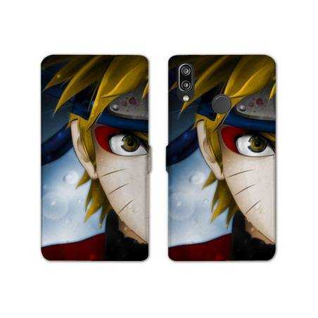 RV Housse cuir portefeuille Samsung Galaxy A20e Manga Naruto blanc