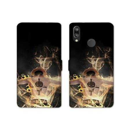 RV Housse cuir portefeuille Samsung Galaxy A20e Manga One Piece Ace noir