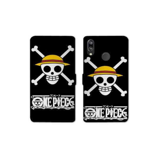 RV Housse cuir portefeuille Samsung Galaxy A20e Manga One Piece tete de mort