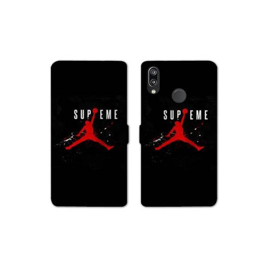 RV Housse cuir portefeuille Samsung Galaxy A20e Jordan Supreme Noir