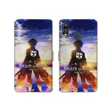 RV Housse cuir portefeuille Samsung Galaxy A40 Manga Attaque titans Soleil