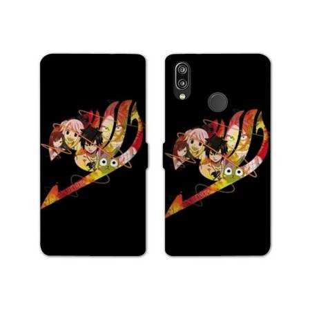 RV Housse cuir portefeuille Samsung Galaxy A40 Manga Fairy Tail Logo Noir