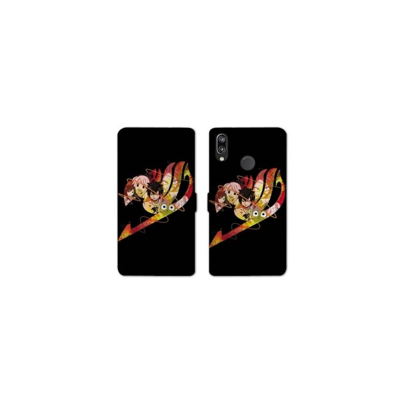 RV Housse cuir portefeuille Samsung Galaxy A40 Manga Fairy Tail Logo Noir