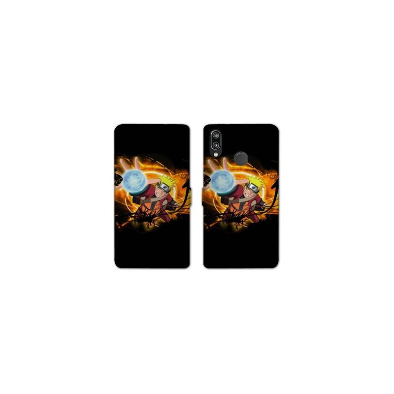 RV Housse cuir portefeuille Samsung Galaxy A40 Manga Naruto noir
