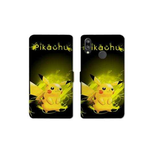 RV Housse cuir portefeuille Samsung Galaxy A40 Pokemon Pikachu eclair