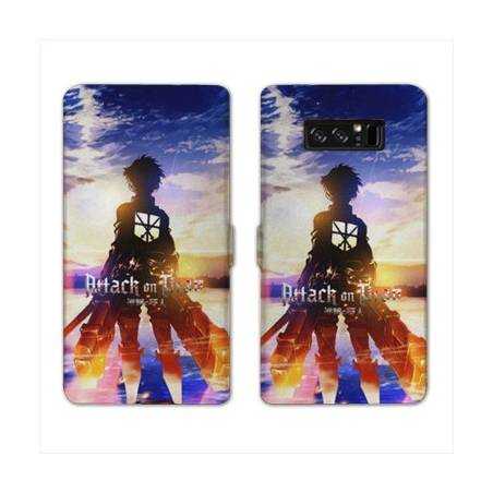 RV Housse cuir portefeuille Samsung Galaxy S10 Manga Attaque titans Soleil