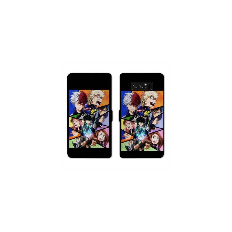 RV Housse cuir portefeuille Samsung Galaxy S10 Manga My hero academia noir