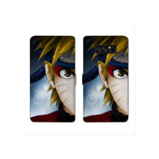 RV Housse cuir portefeuille Samsung Galaxy S10 Manga Naruto blanc