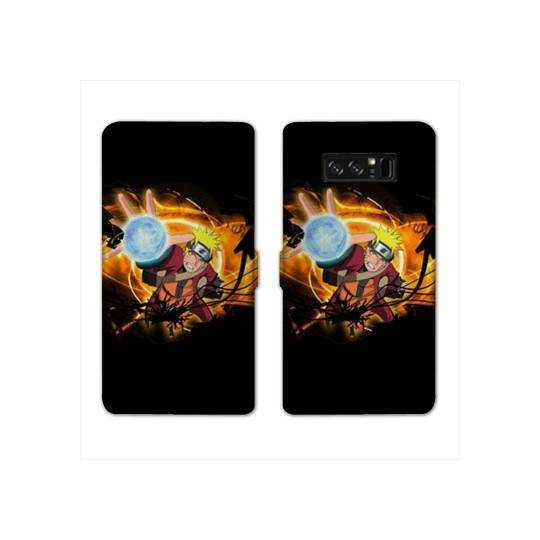 RV Housse cuir portefeuille Samsung Galaxy S10 Manga Naruto noir