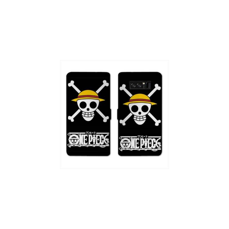 RV Housse cuir portefeuille Samsung Galaxy S10 Manga One Piece tete de mort