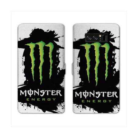 RV Housse cuir portefeuille Samsung Galaxy S10 Monster Energy tache