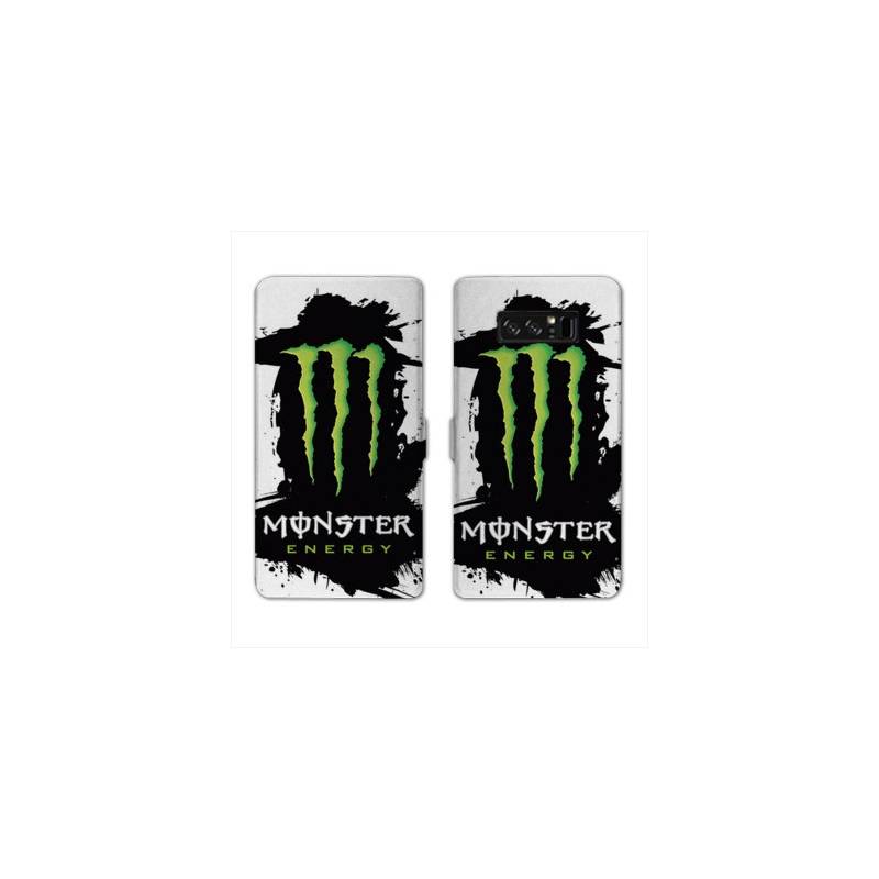 RV Housse cuir portefeuille Samsung Galaxy S10 Monster Energy tache