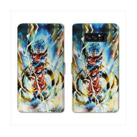 RV Housse cuir portefeuille Samsung Galaxy S10e Manga Dragon Ball Sangoku Blanc