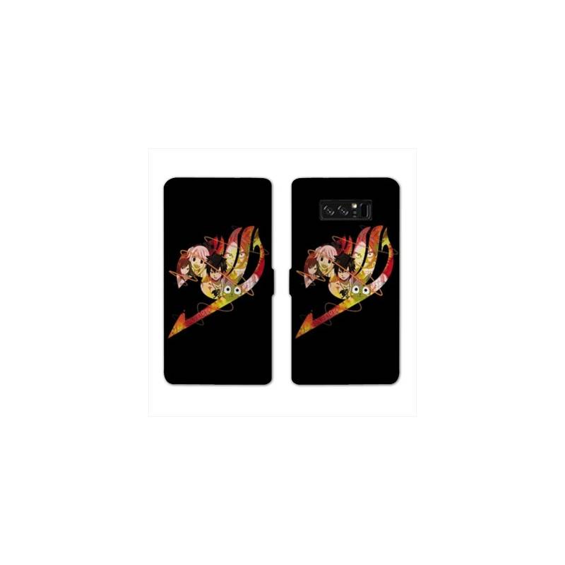 RV Housse cuir portefeuille Samsung Galaxy S10e Manga Fairy Tail Logo Noir